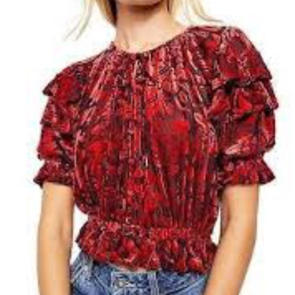 Free People Velveteen Dreams Velvet Crop Top - Picture 1 of 9